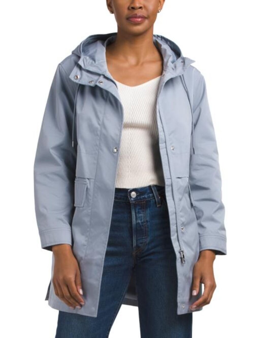 SAM EDELMAN Water Repellant Hooded Jacket